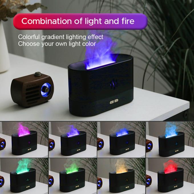 ضوء RGB تغيير اللون USB مرطب اللهب LED النفط الأساسي النار اللهب الرائحة الذكية الموزع لغرفة النوم المكتب المنزلي 2