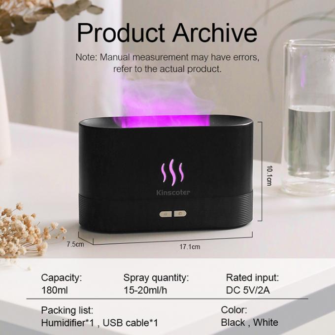 ضوء RGB تغيير اللون USB مرطب اللهب LED النفط الأساسي النار اللهب الرائحة الذكية الموزع لغرفة النوم المكتب المنزلي 6